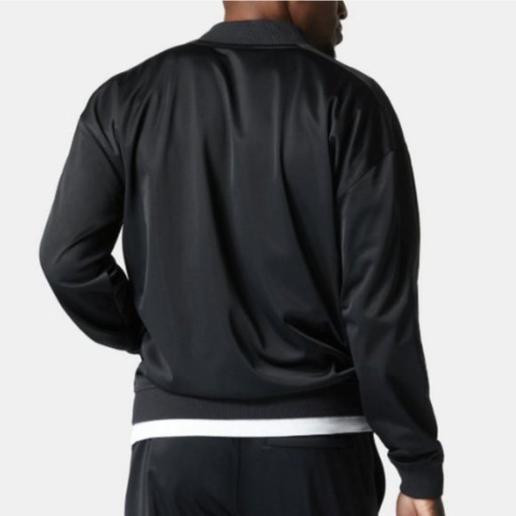 Nordstrom Varsity Jacket Casual Snap Front Nylon Wool Knit BLACK SZ SMALL NEW! - Picture 2 of 16